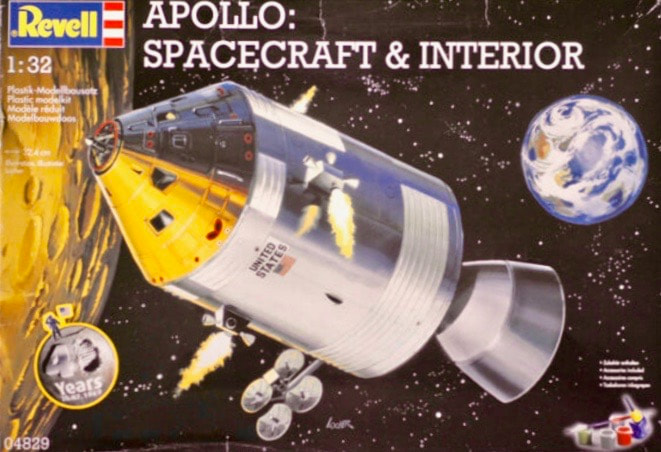 Scale 1:32 Revell Apollo 11 50th Anniversary Spacecraft w/ Interior Model Kit 